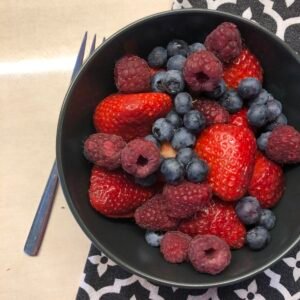 Keto diet: berries. Blueberry, strawberry, rapsberry bowl.