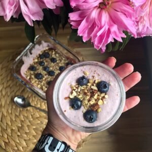 Mascarpone with blueberries keto food