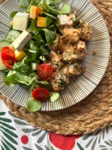 Perfect keto lunch - fish and vegetables